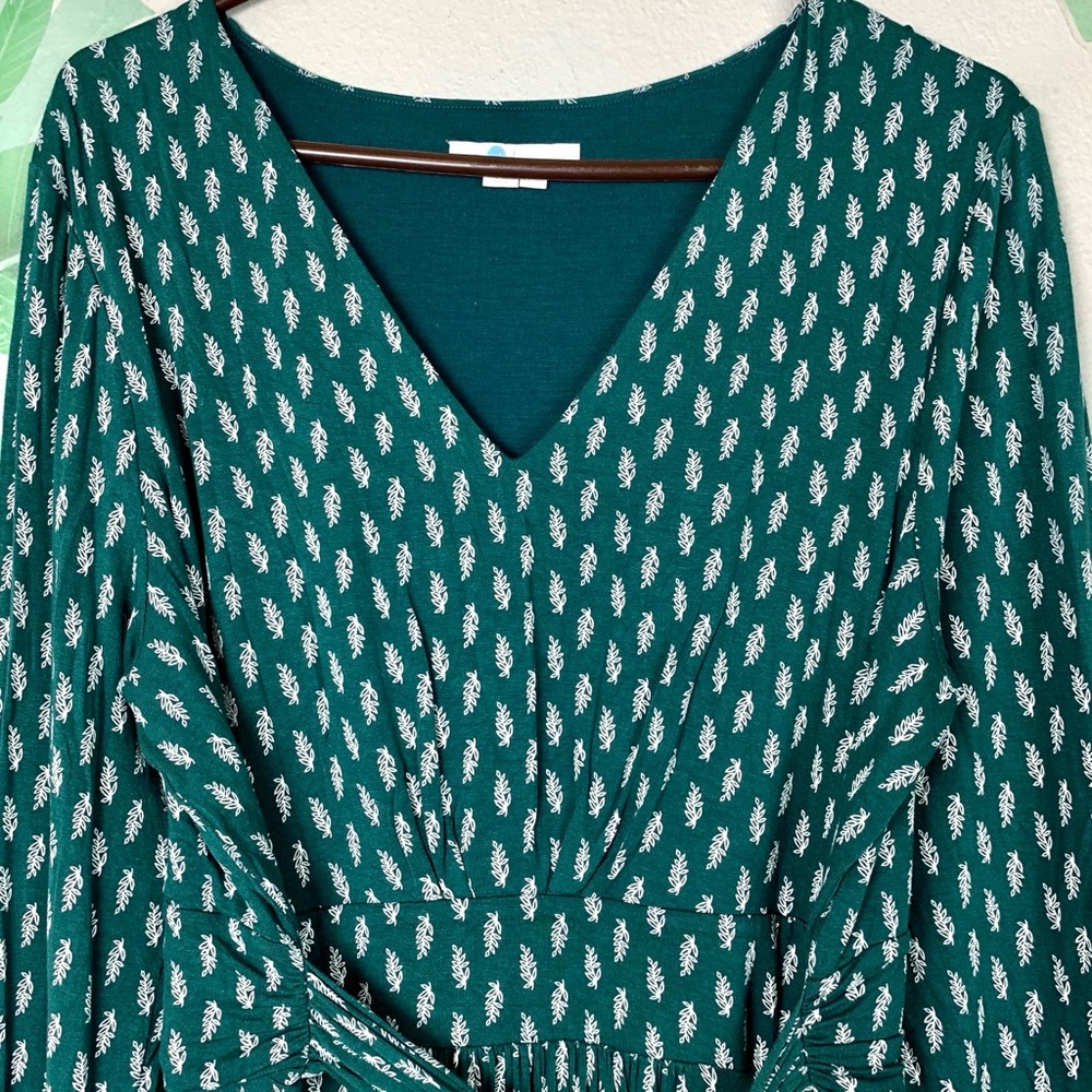 Boden Green and White Midi Dress - Picture 5 of 6